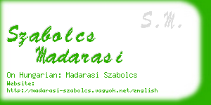 szabolcs madarasi business card